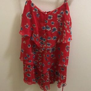 Floral Shift Dress with Ruffles